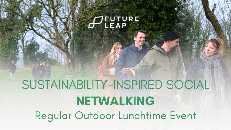 netwalking event banner with people walking