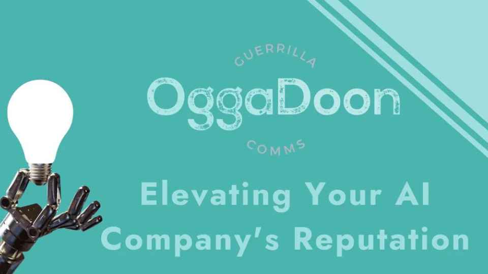 oggadoon banner with robot hand holding light bulb