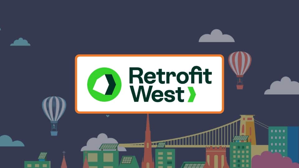 Retrofit West logo within a Festival of Sustainable Busienss graphic frame