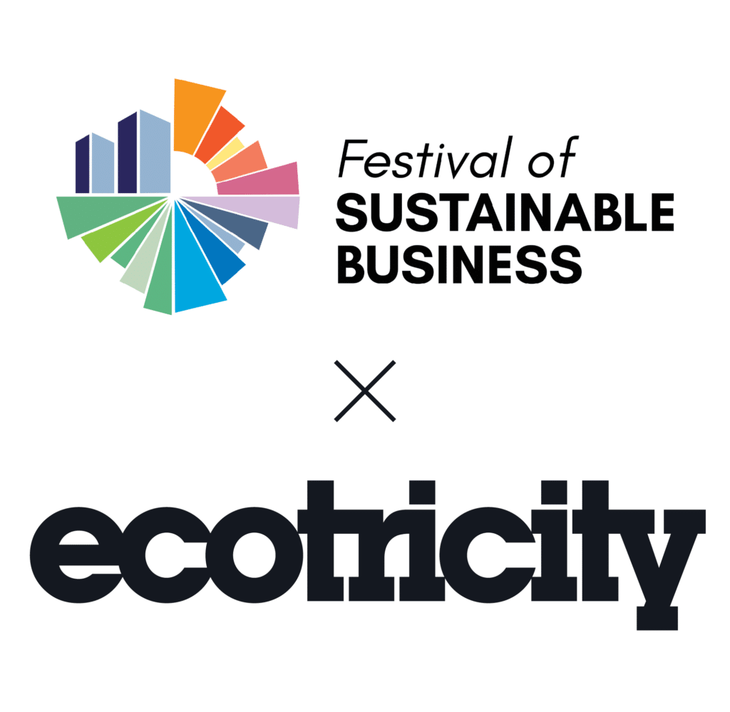 graphic of the Festival of Sustainable Business logo and Ecotricity logo