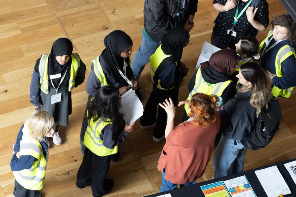 Green Schools Project Students arrive at the Festival of Sustainable Business