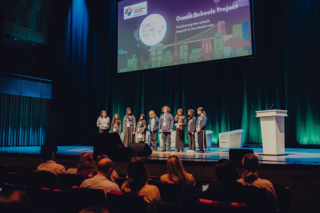 Green Schools Project Students present on the Beacon Hall stage