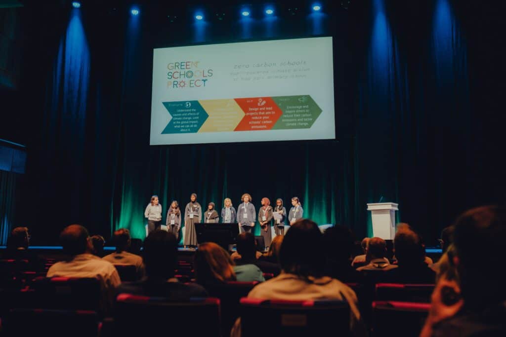 Green Schools Project Students present on the Beacon Hall stage